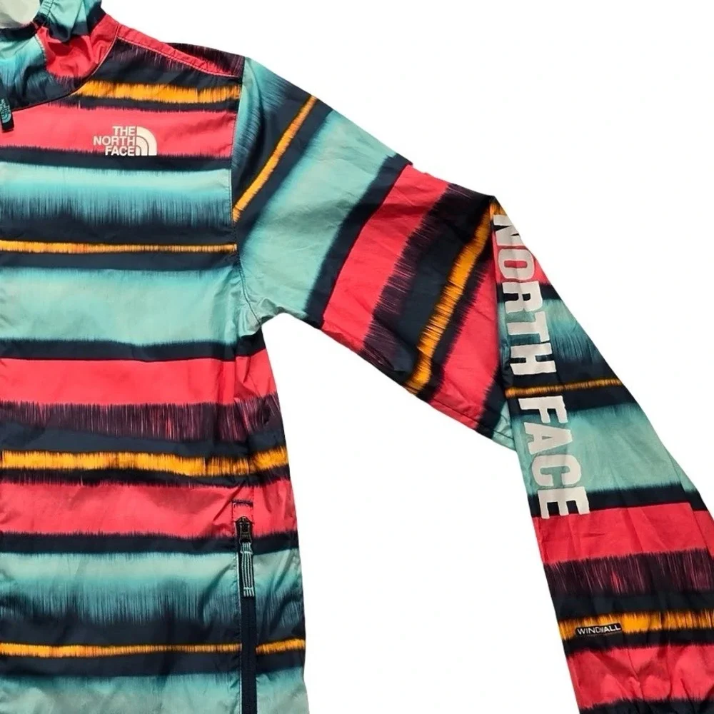 The North Face Windbreaker Jacket Hooded Stripe Windwall‎ Youth L